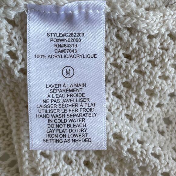 Cyrus Cream Crochet Knit Sweater Pullover Long Sleeve Size M Boho - Picture 5 of 7